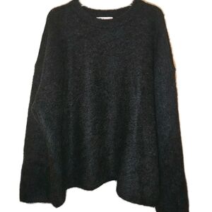 H&M Edition XL Black Sweater Mohair Wool Blend Fuzzy Cloud